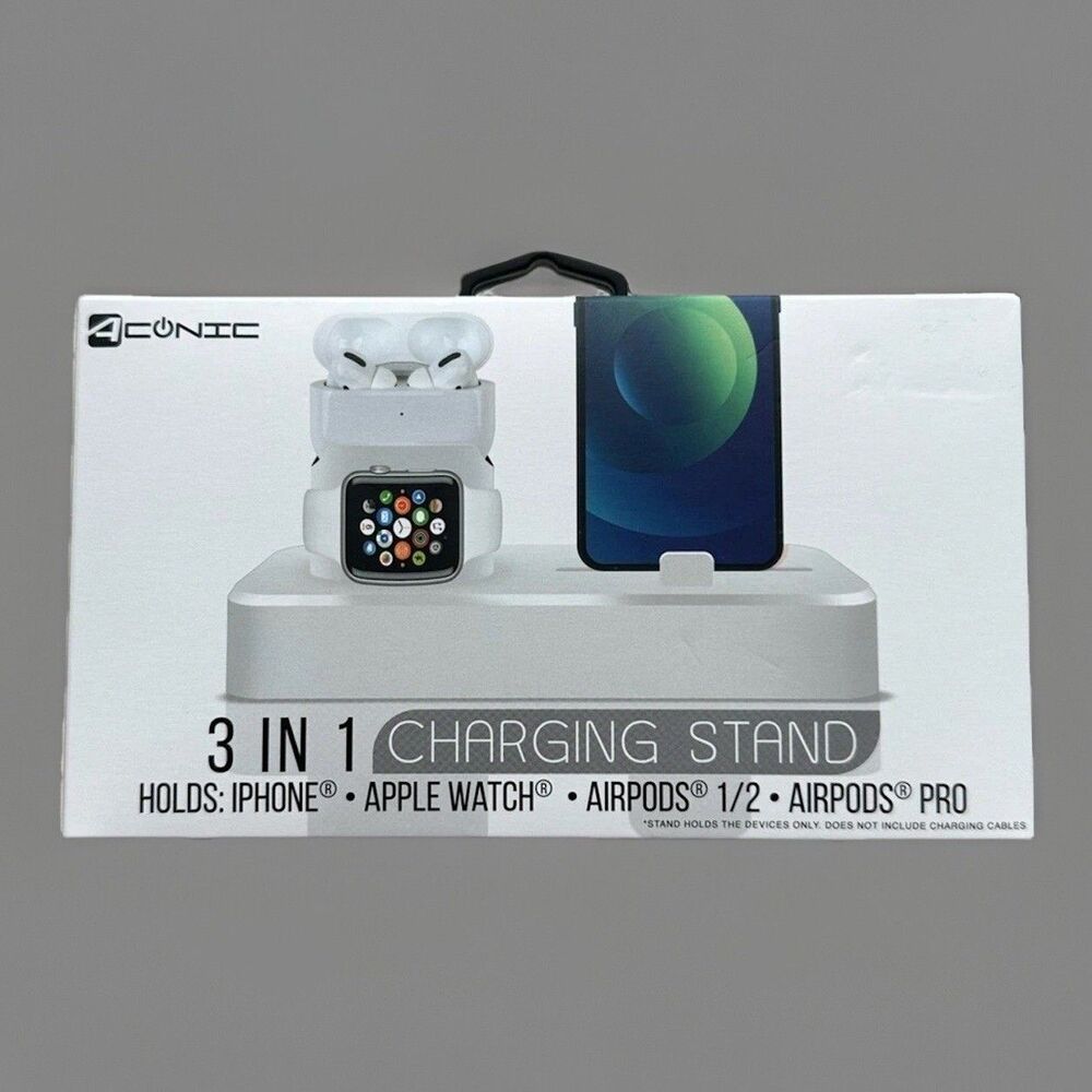 NEW Charging Stand Phone Watch & AirPods White Home Decor Gift Organizer
